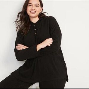 Old Navy Cozy Oversized Rib-Knit Tunic Hoodie